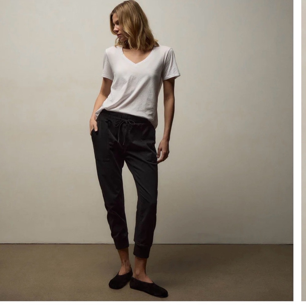 James Perse Black Drawstring Jogger Pants